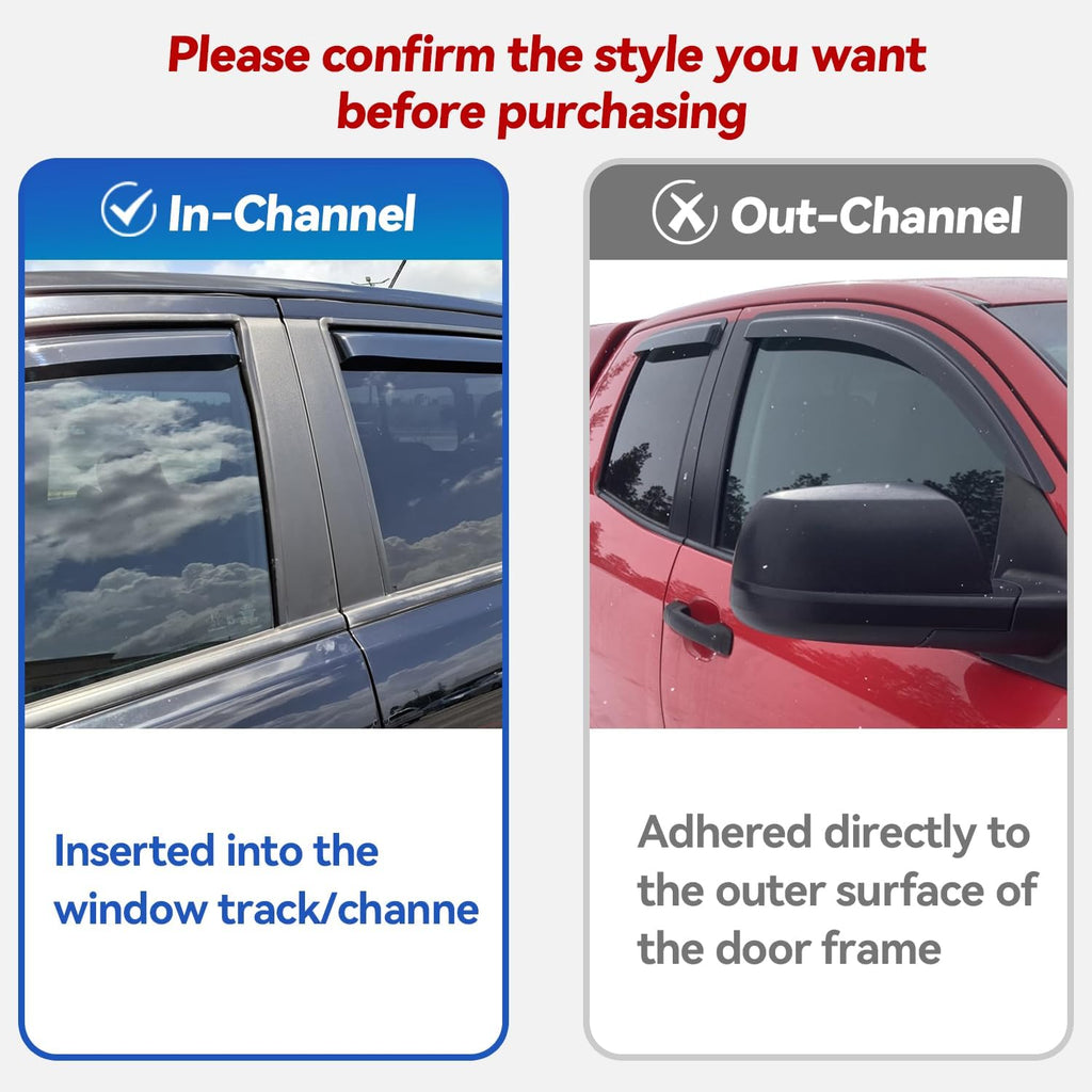 in-Channel Window Visors Rain Guards for 2006-2014 Honda Ridgeline