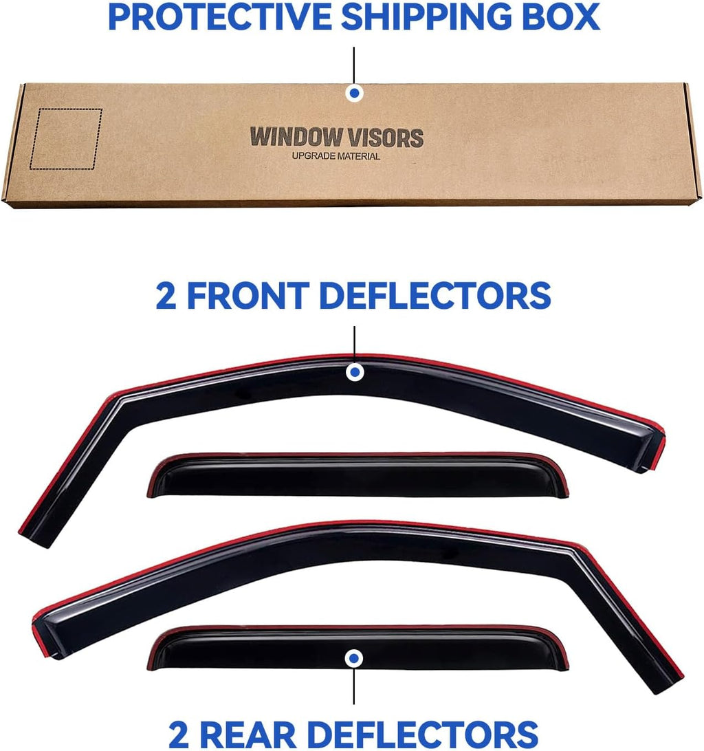 in-Channel Window Visors Rain Guards for 2006-2014 Honda Ridgeline
