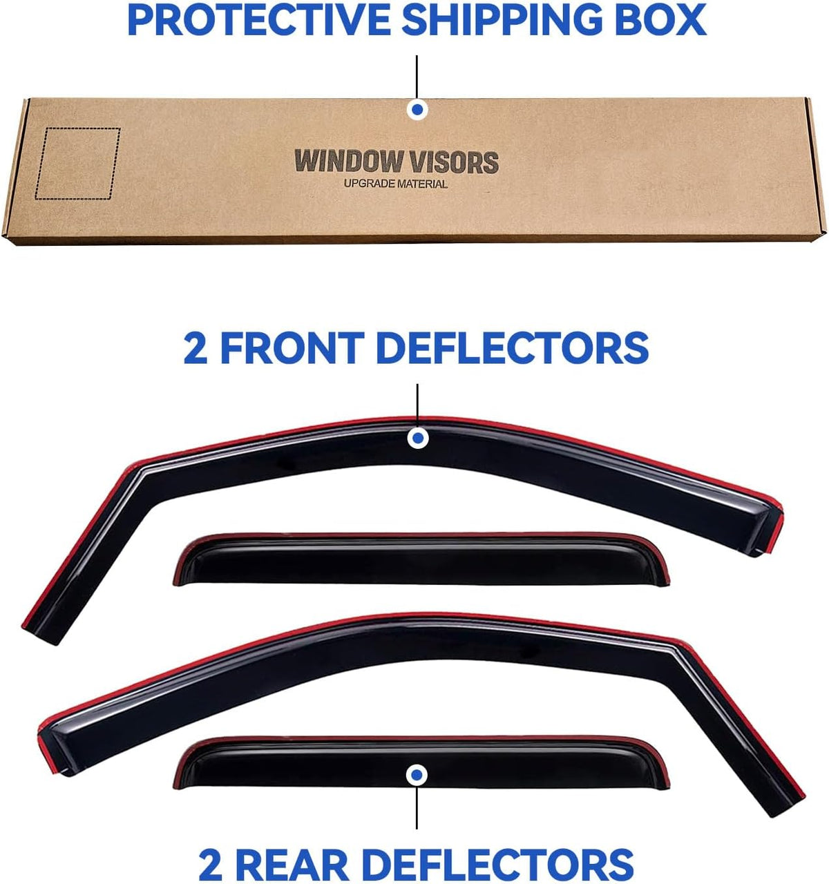 in-Channel Window Visors Rain Guards for 2006-2014 Honda Ridgeline